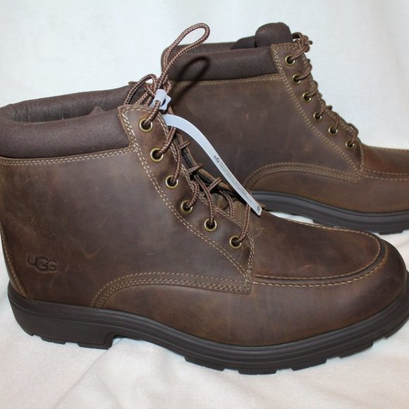 NIB UGG MEN'S LEATHER WATERPROOF‎ WORK WINTER BOOTS STOUT BROWNN 11.5 - Picture 5 of 8